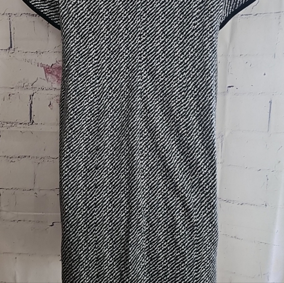 Talbits Petites Black & White Tweed Look Shift Dress Plus 14WP Short Sleeve New - Picture 8 of 15
